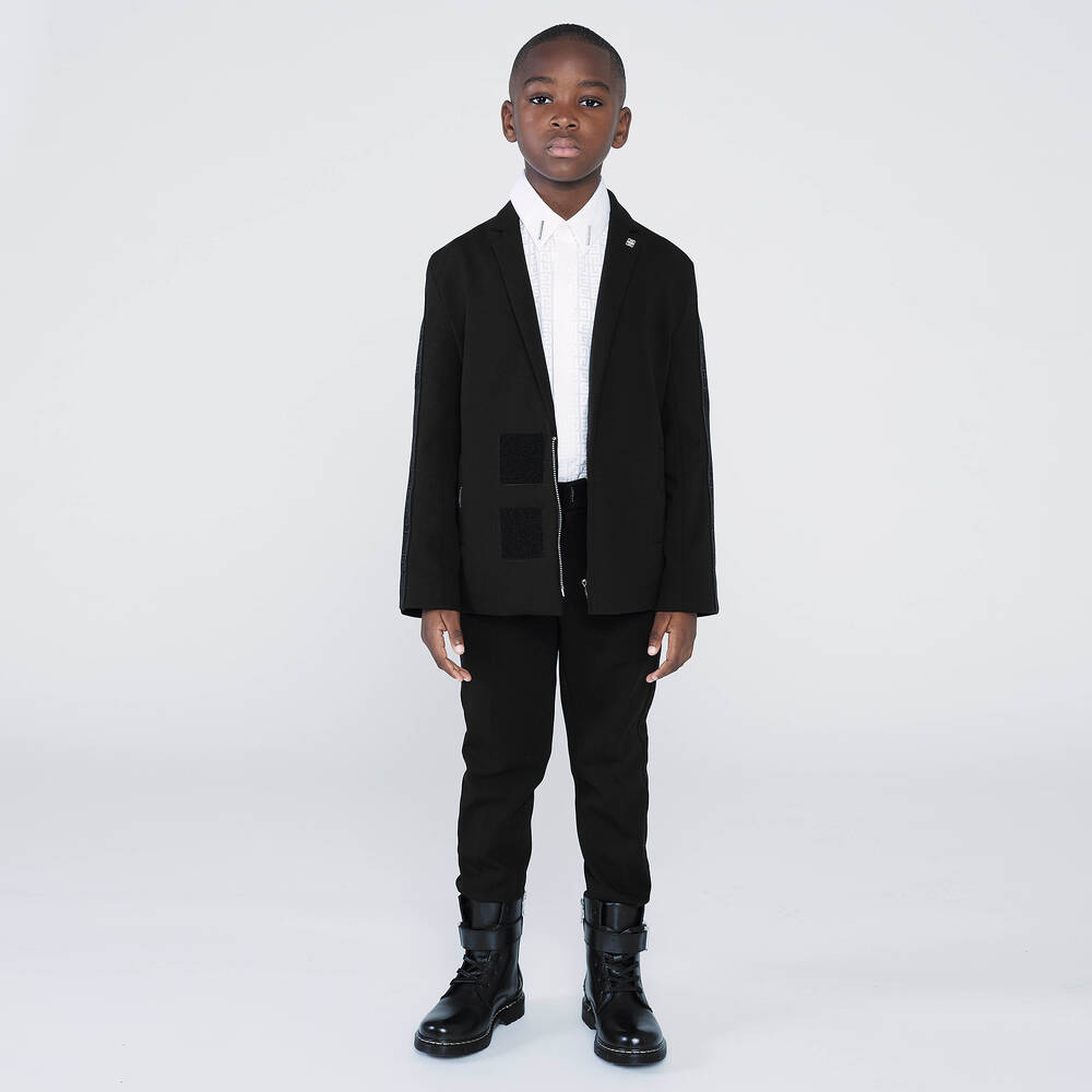 Givenchy-Teen Boys Black 4G Trousers | Childrensalon Outlet