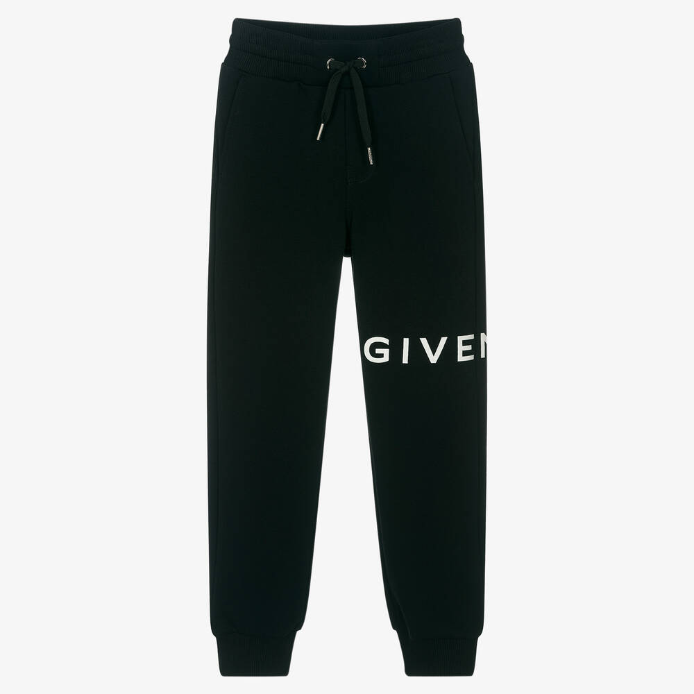 Givenchy - Teen Boys Black Cotton Logo Joggers | Childrensalon