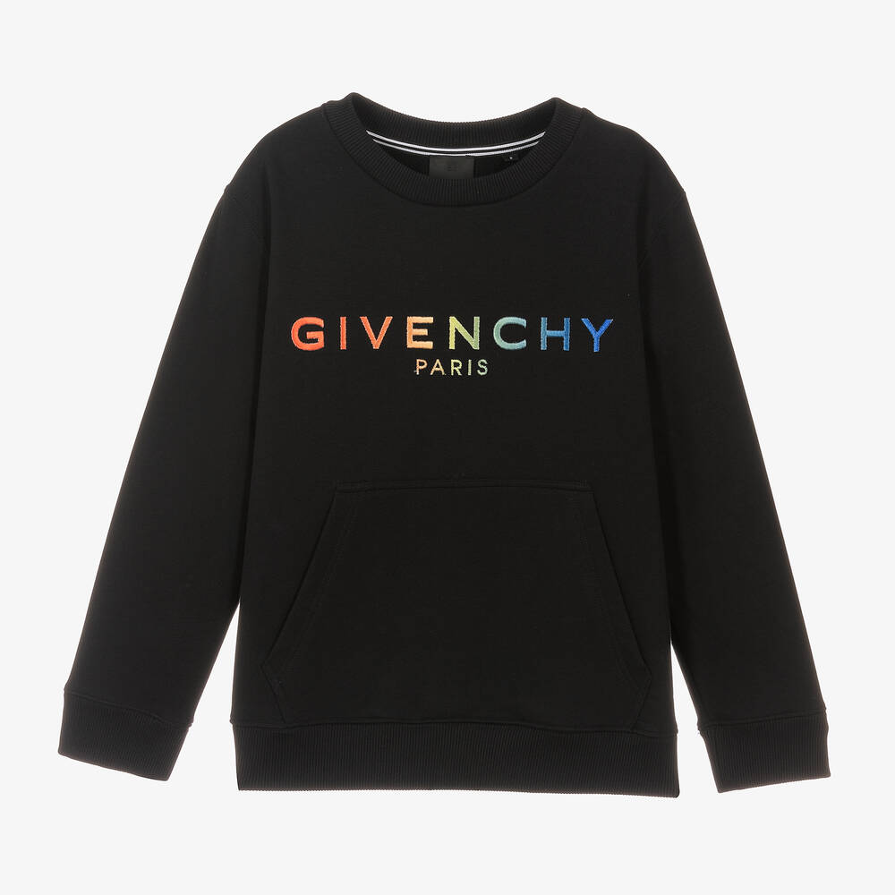 Givenchy - Teen Boys Black Cotton Logo Sweatshirt | Childrensalon