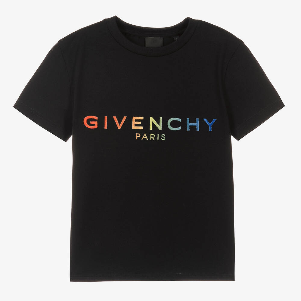 Givenchy - تيشيرت تينز ولادي قطن لون أسود | Childrensalon