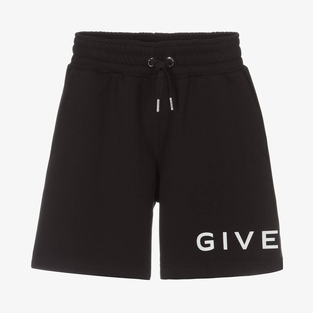 Givenchy - Teen Boys Black Cotton Shorts | Childrensalon