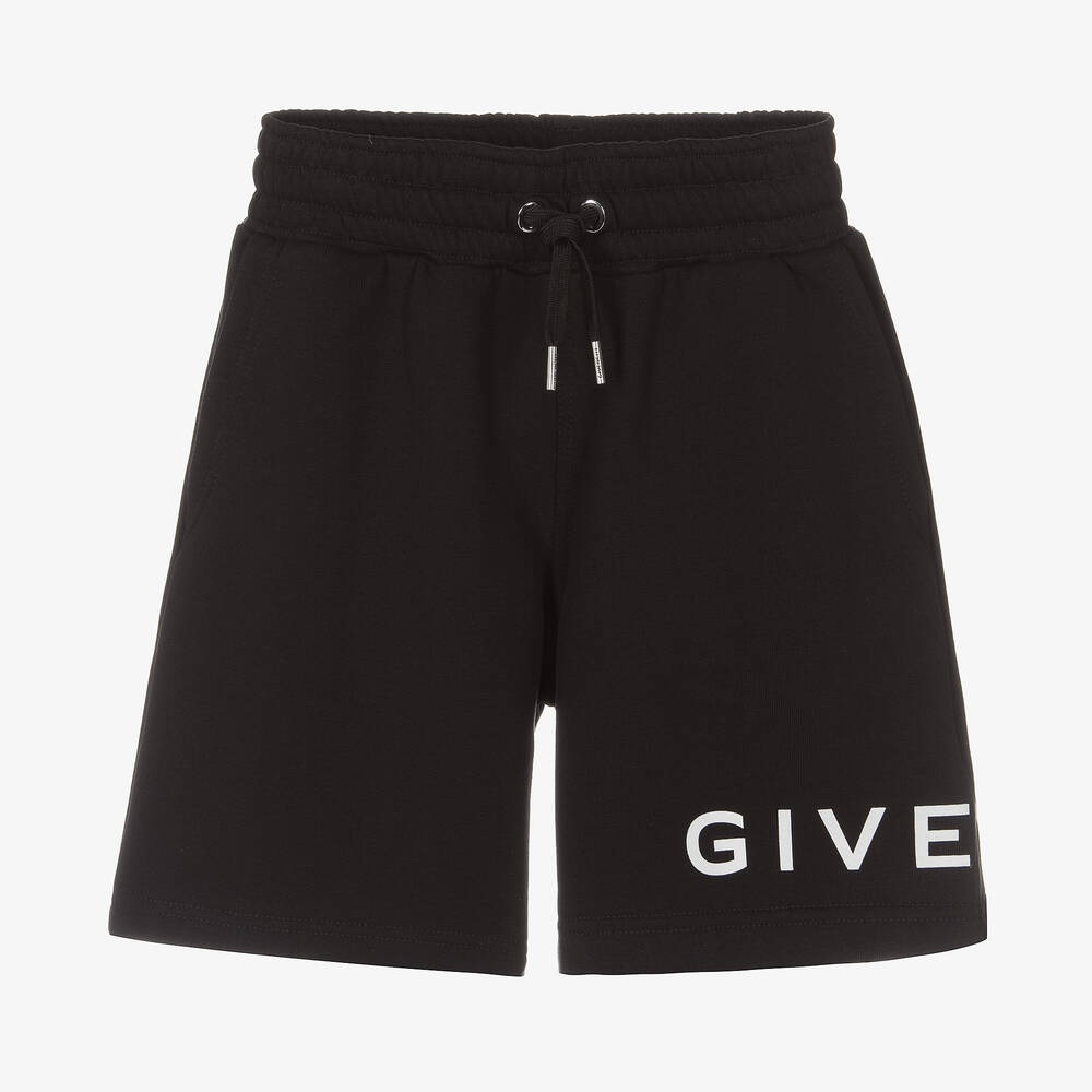 Givenchy-Teen Boys Black Cotton Shorts | Childrensalon Outlet