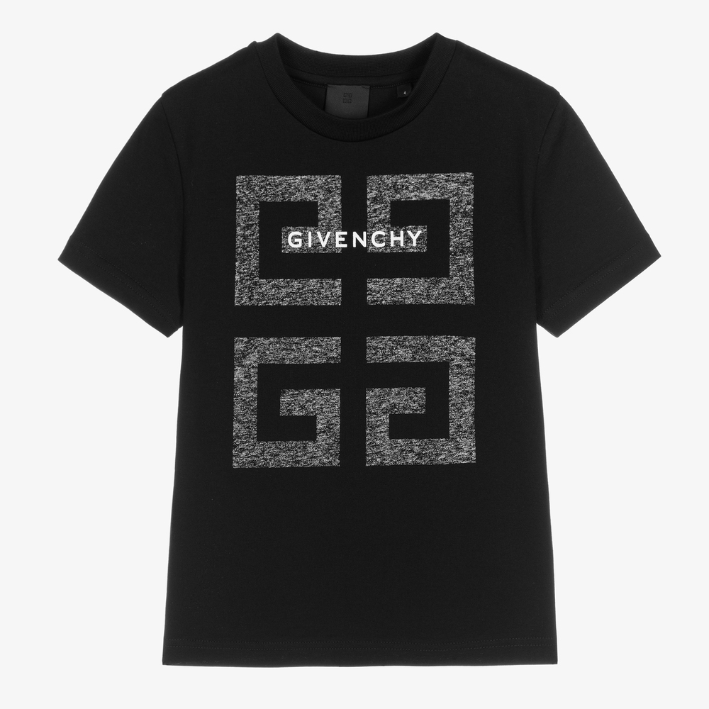 Givenchy - تيشيرت تينز ولادي قطن لون أسود | Childrensalon