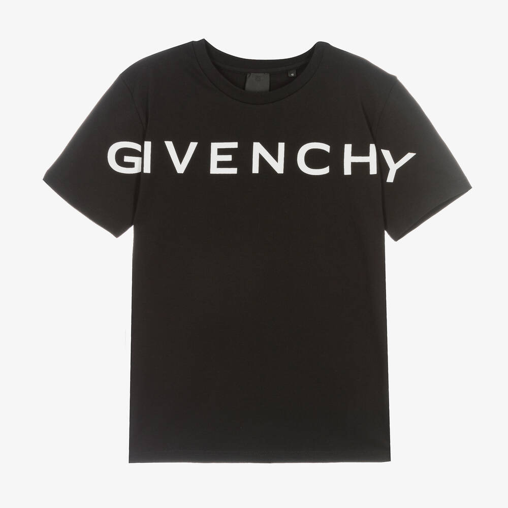 Givenchy - Черная хлопковая футболка для мальчиков-подростков | Childrensalon