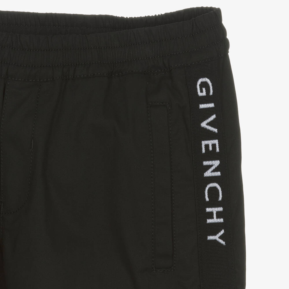 Givenchy-Teen Boys Black Cotton Twill Shorts | Childrensalon Outlet