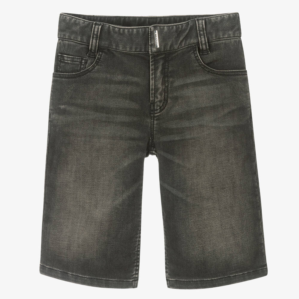 Givenchy-Teen Boys Black Logo Plate Shorts | Childrensalon Outlet