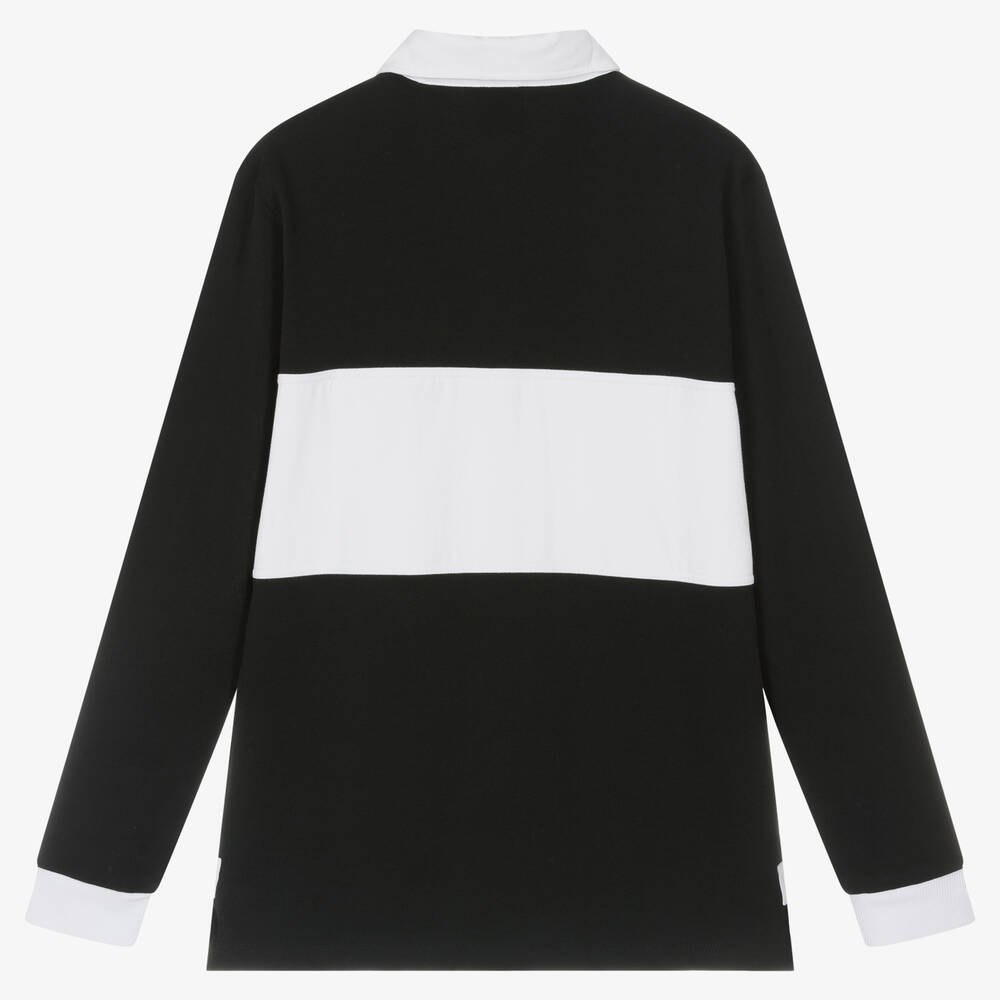 Givenchy-توب رغبي تينز ولادي قطن لون أسود وأبيض | Childrensalon Outlet