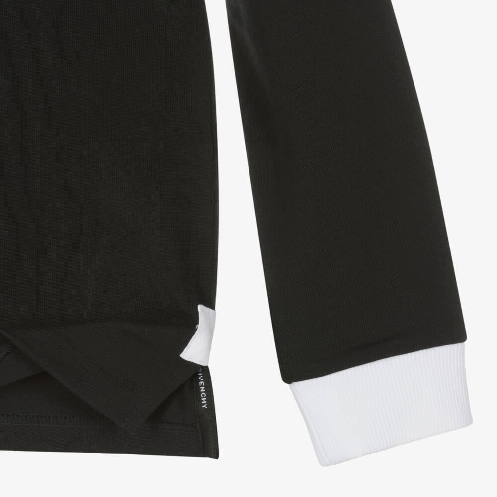 Givenchy-توب رغبي تينز ولادي قطن لون أسود وأبيض | Childrensalon Outlet
