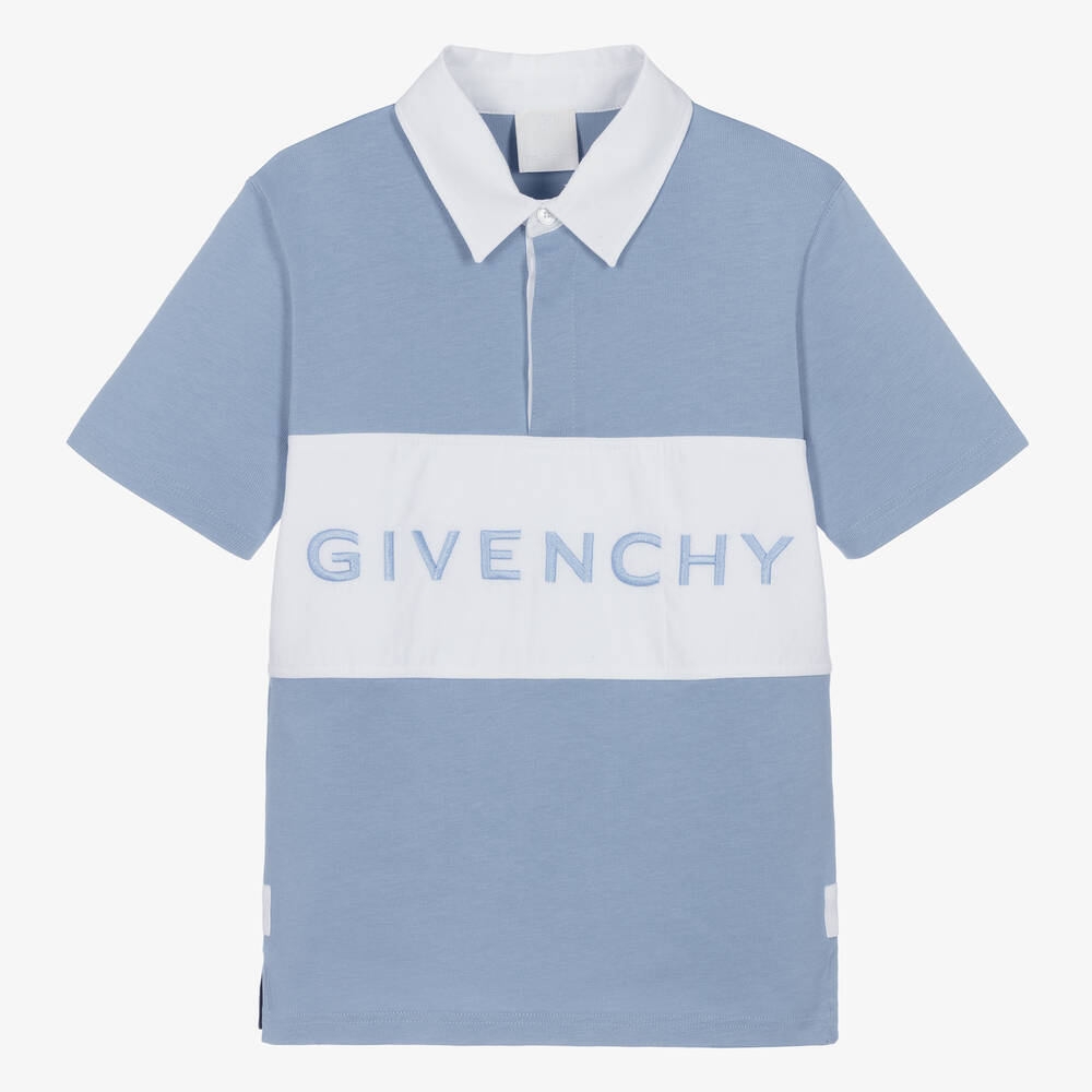 Givenchy-Teen Boys Blue Cotton Jersey Rugby Shirt | Childrensalon Outlet