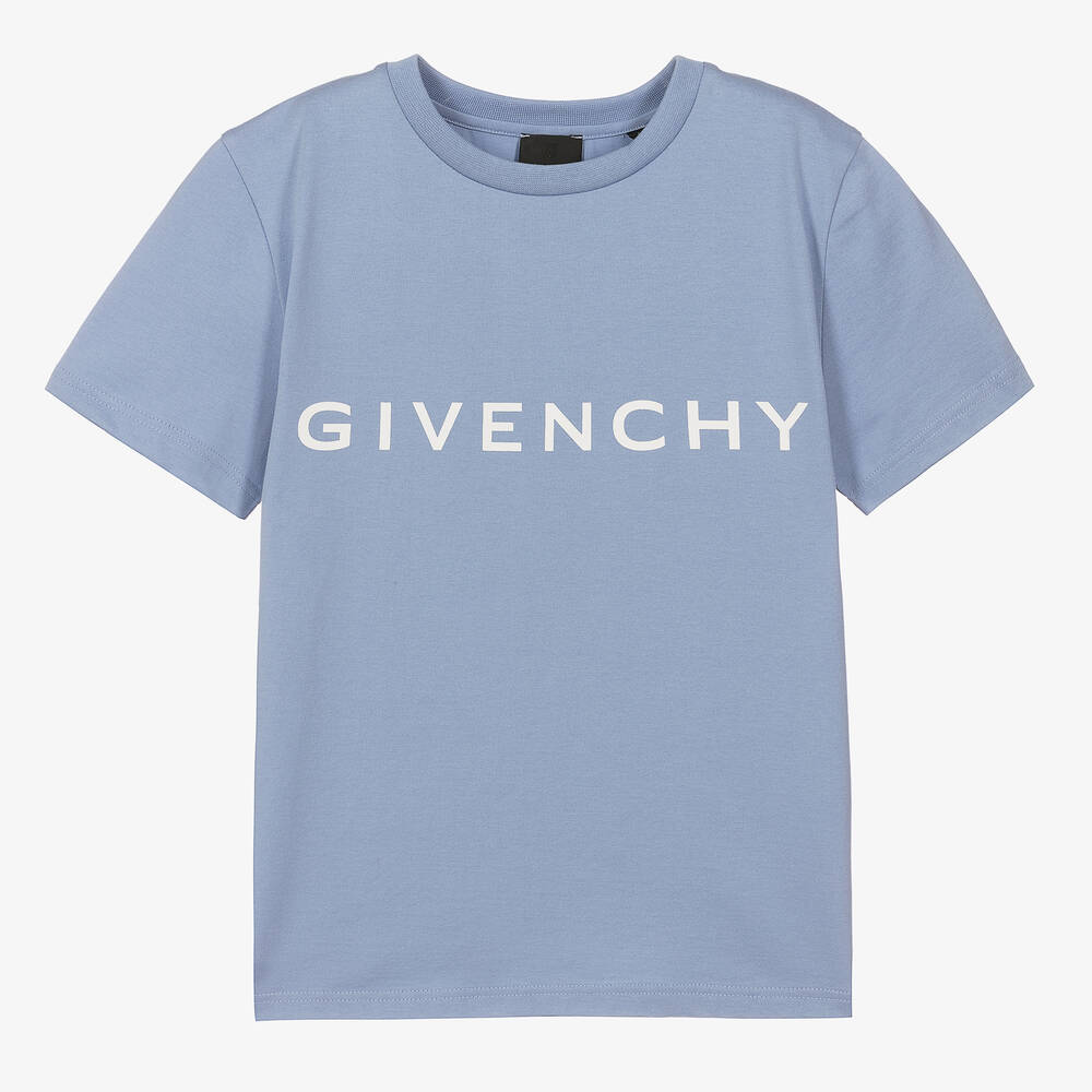 Givenchy - Teen Boys Blue Cotton Logo T-Shirt | Childrensalon