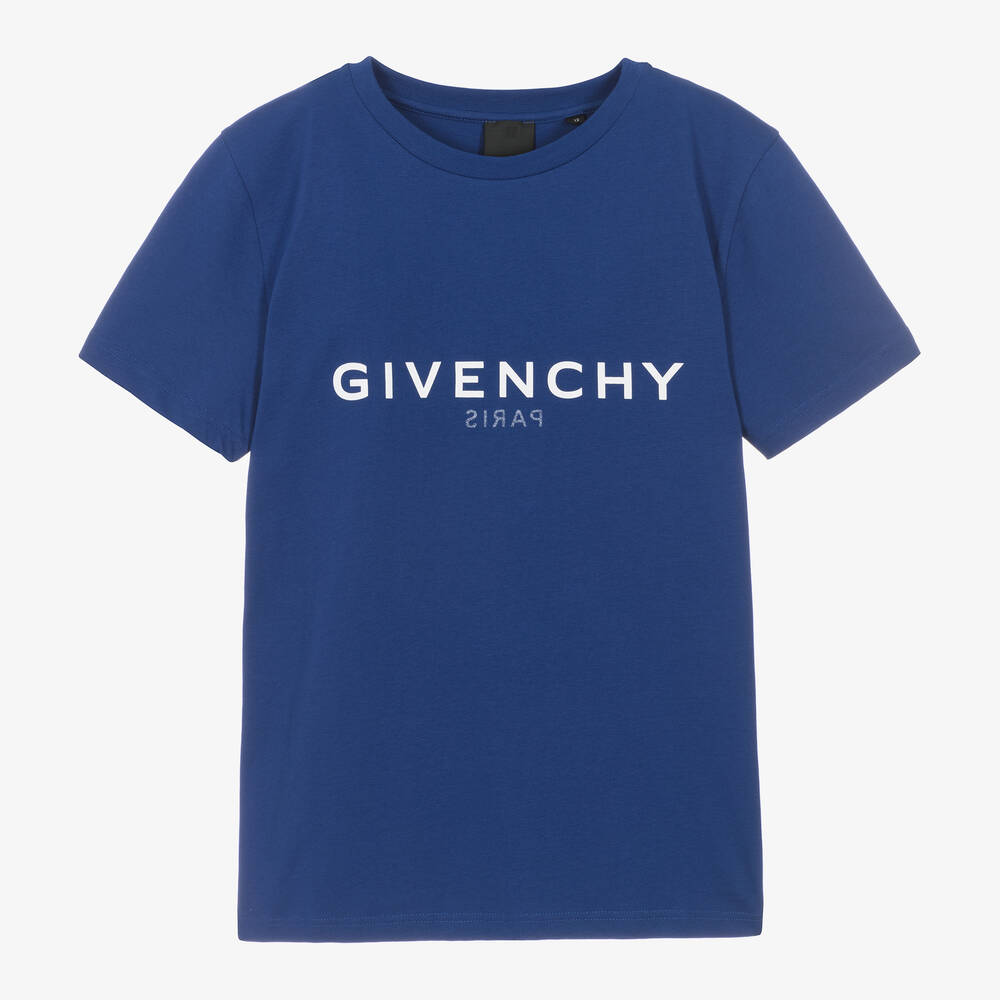 Givenchy - T-shirt bleu en coton ado garçon | Childrensalon