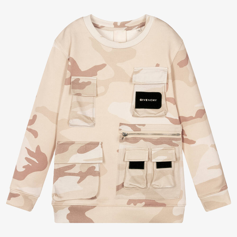 Givenchy - Свитшот с камуфляжным принтом и карманами | Childrensalon