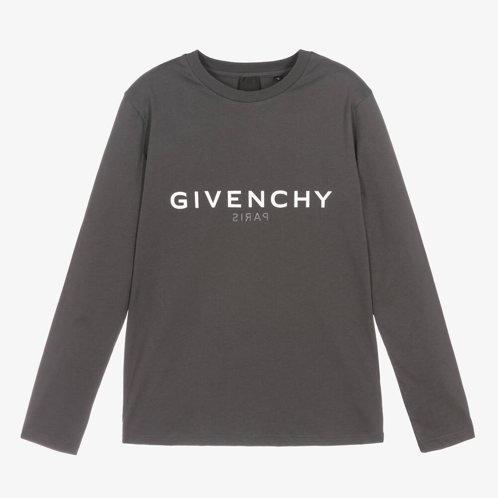 Givenchy - Teen Boys Dark Grey Cotton Top | Childrensalon