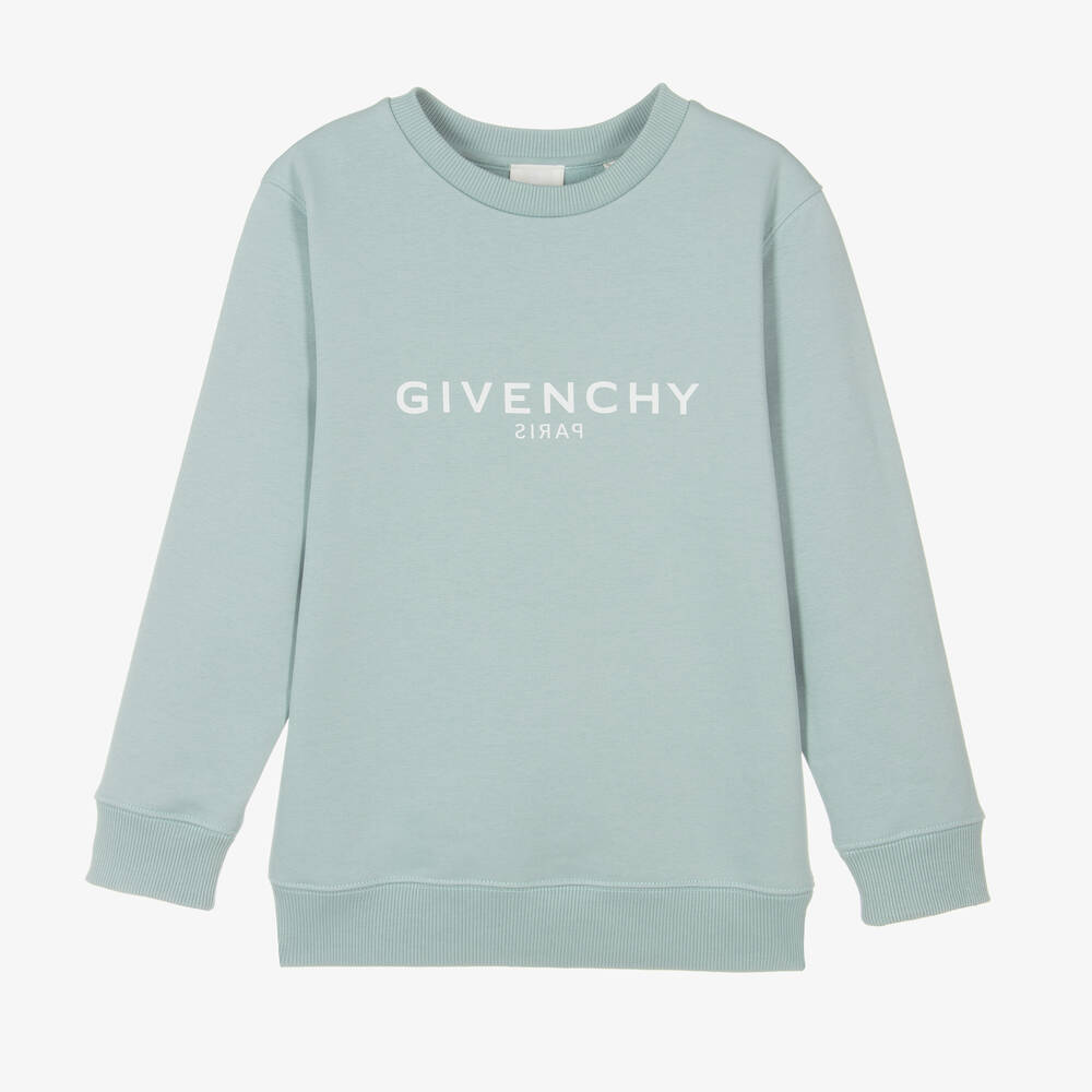 Givenchy - سويتشيرت تينز ولادي قطن جيرسي لون أخضر | Childrensalon