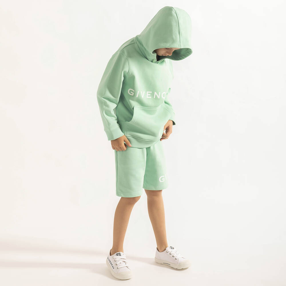 Givenchy Teen Boys Mint Green 4G Logo Hoodie