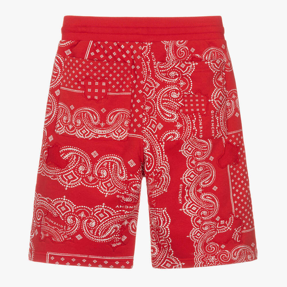 Givenchy-Красные шорты с принтом Bandana для мальчиков-подростков | Childrensalon Outlet