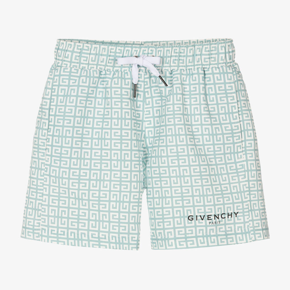 Givenchy - Teen Boys Sage Green 4G Swim Shorts | Childrensalon