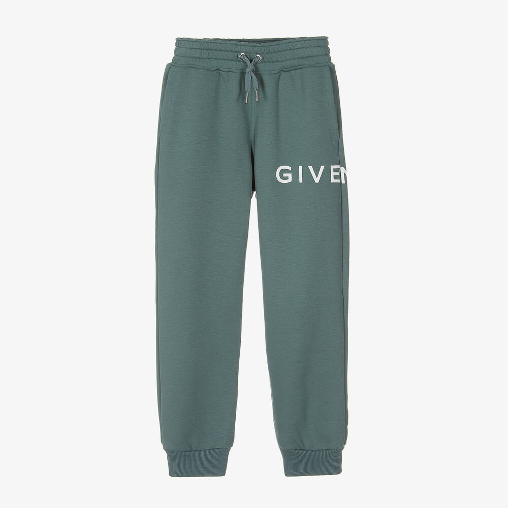 Givenchy - Teen Boys Sea Green Cotton Joggers | Childrensalon