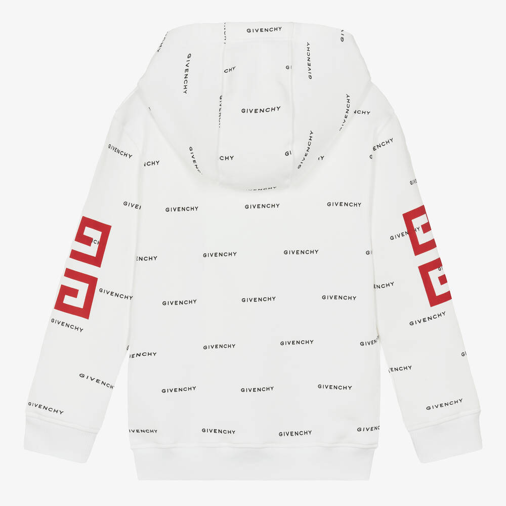 Givenchy-Белая хлопковая худи 4G для мальчиков-подростков | Childrensalon Outlet