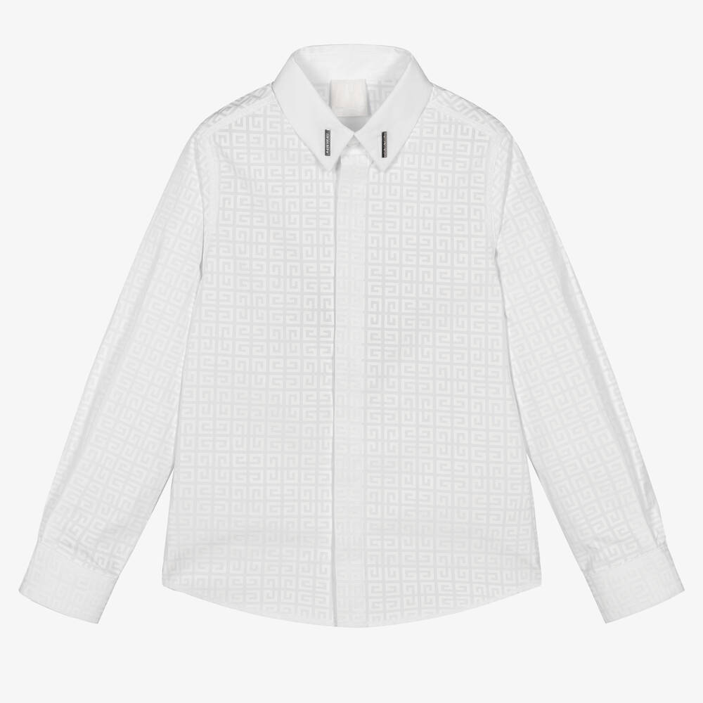 Givenchy - Белая рубашка с логотипом 4G для мальчиков-подростков | Childrensalon