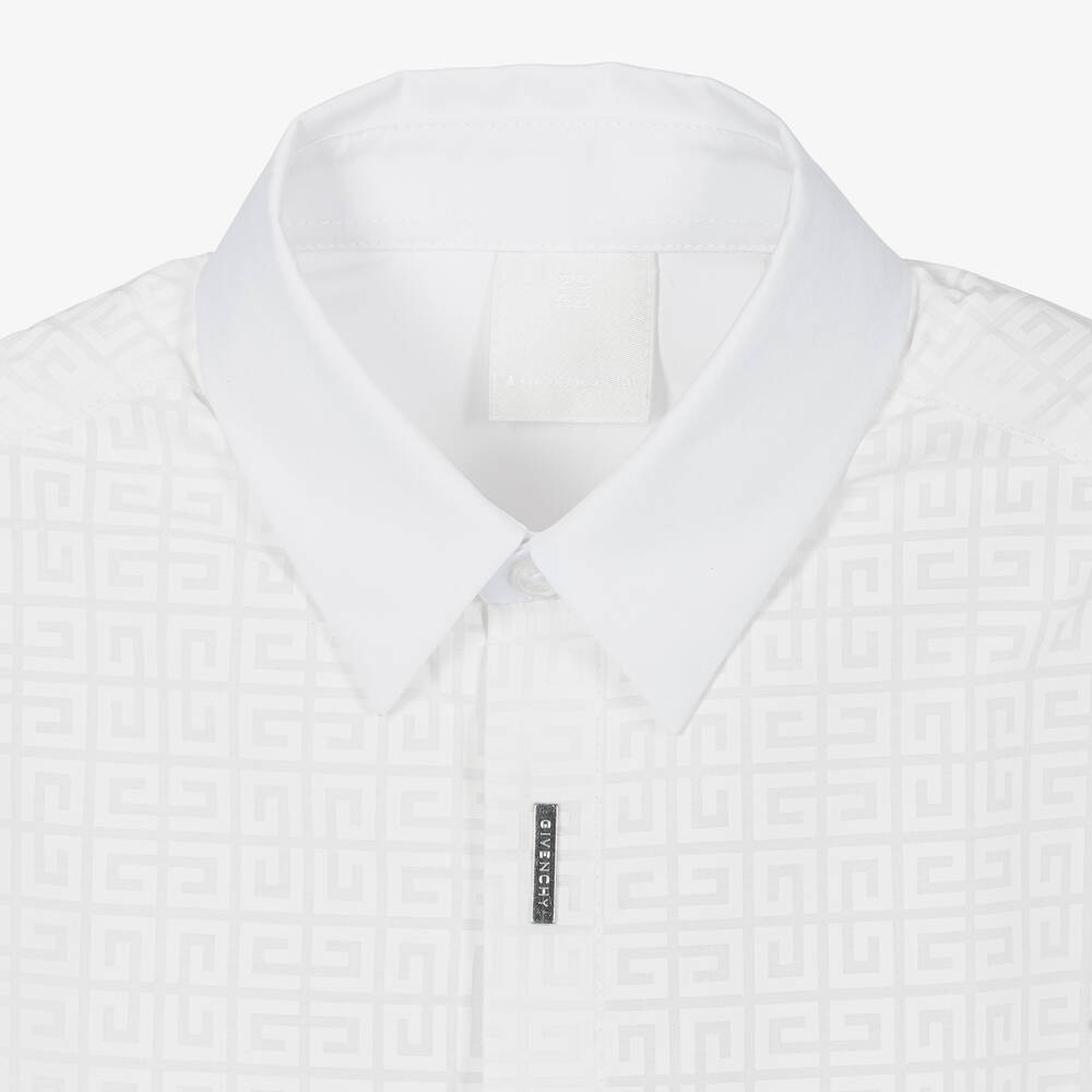 Givenchy-Teen Boys White Cotton 4G Shirt | Childrensalon Outlet