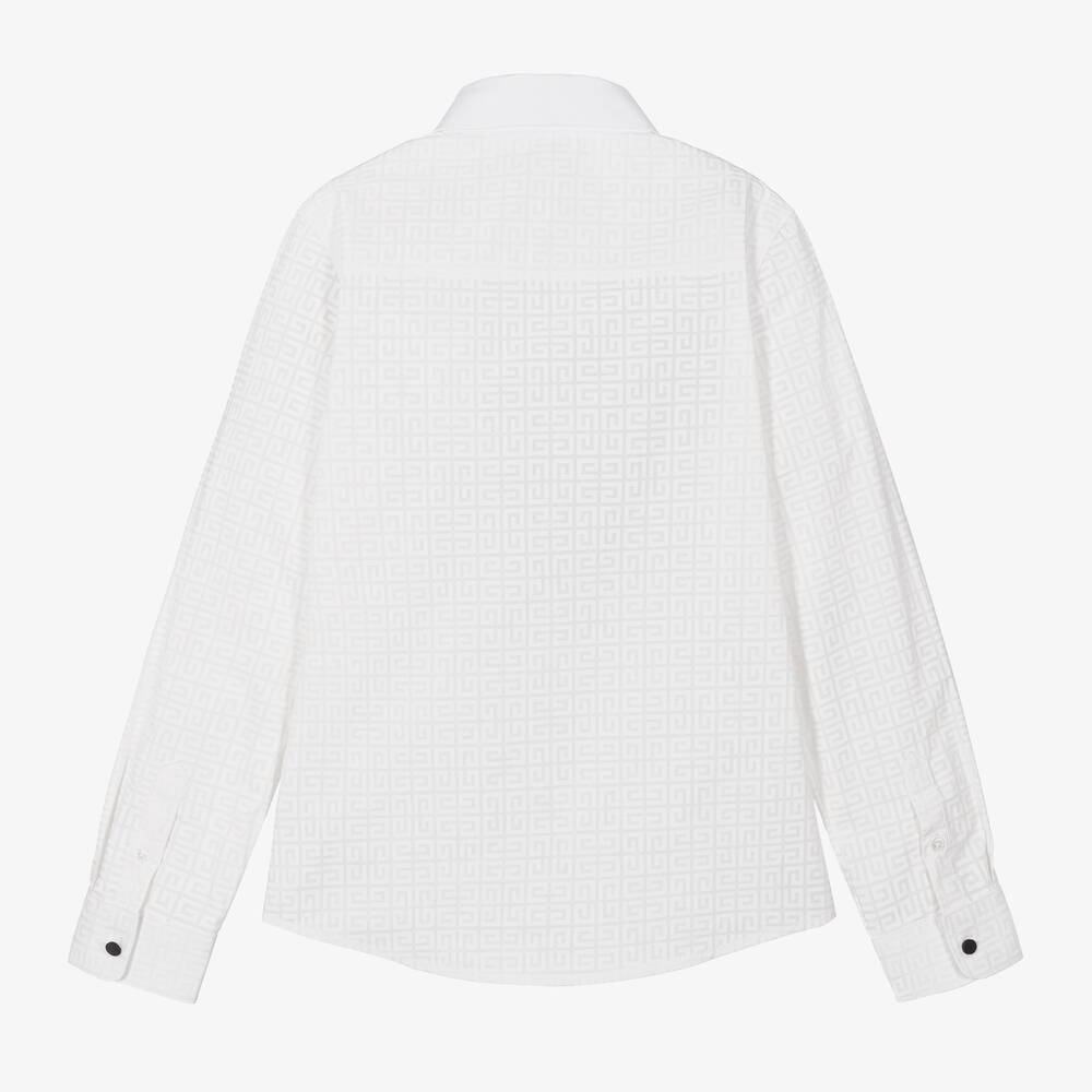 Givenchy-Teen Boys White Cotton 4G Shirt | Childrensalon Outlet