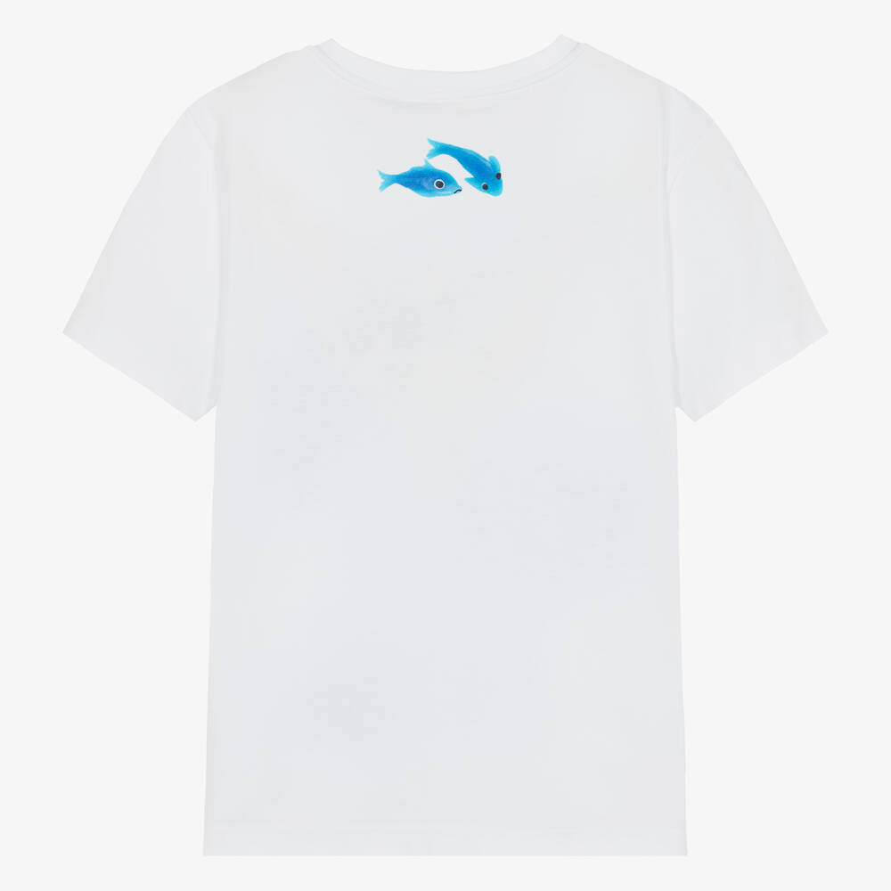 Givenchy-Teen Boys White Cotton Fish T-Shirt | Childrensalon Outlet