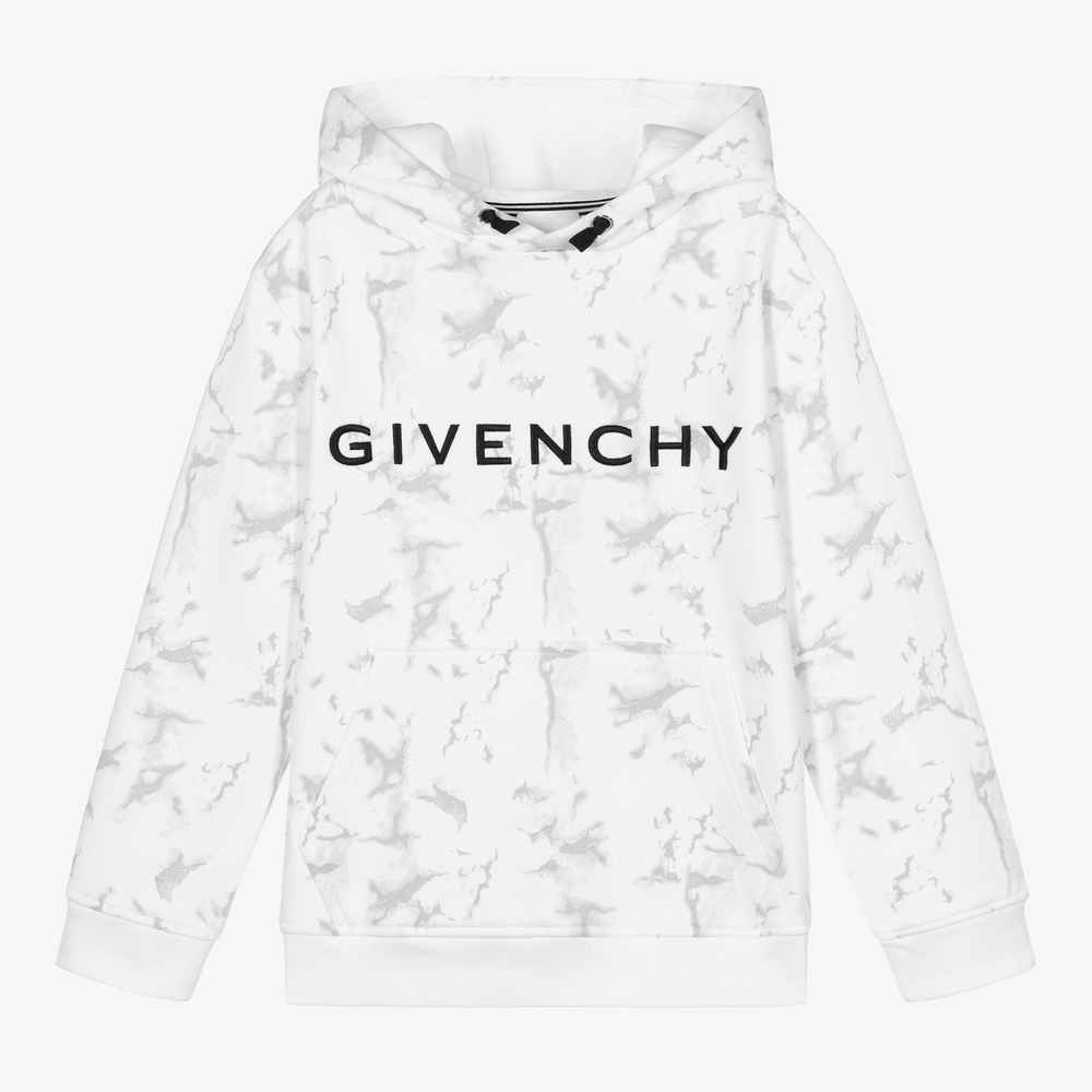 Givenchy Teen Boys White Cotton Hoodie Childrensalon Outlet
