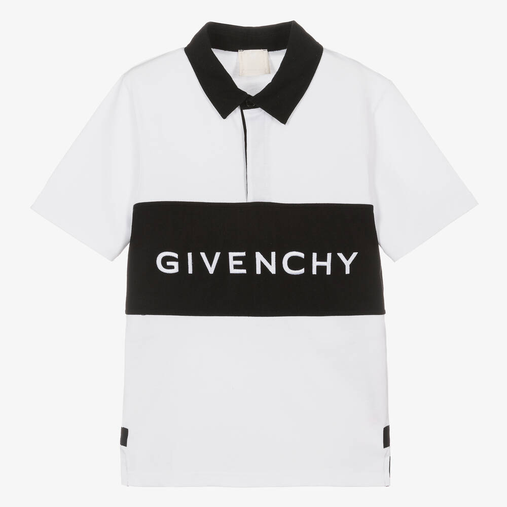 Givenchy-Teen Boys White Cotton Jersey Rugby Shirt | Childrensalon Outlet