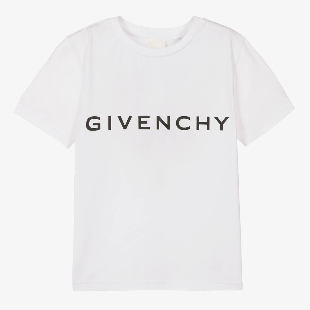 Givenchy - Teen Boys White Cotton Logo T-Shirt | Childrensalon