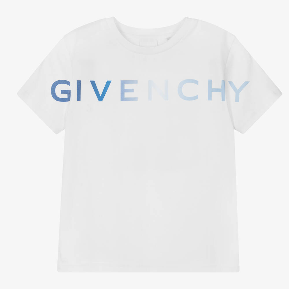 Givenchy - تيشيرت تينز ولادي قطن لون أبيض | Childrensalon