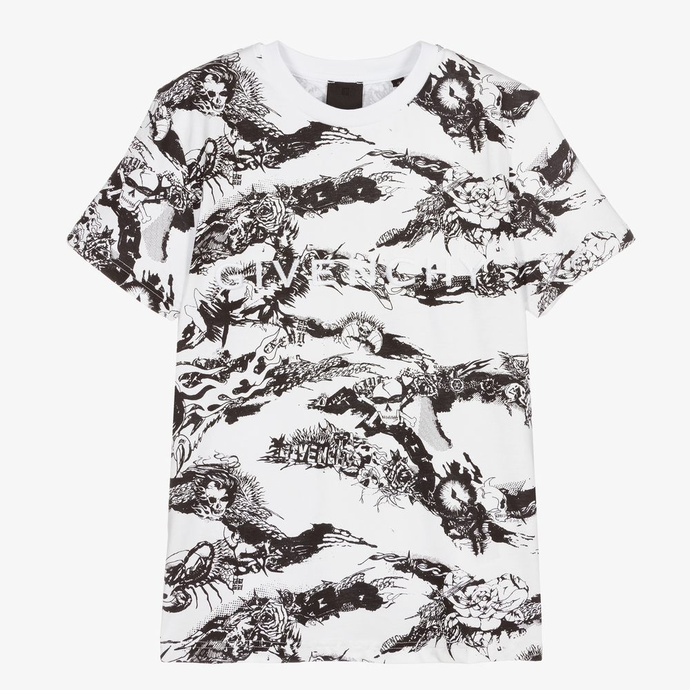 Givenchy - Teen Boys White Cotton T-Shirt | Childrensalon Outlet