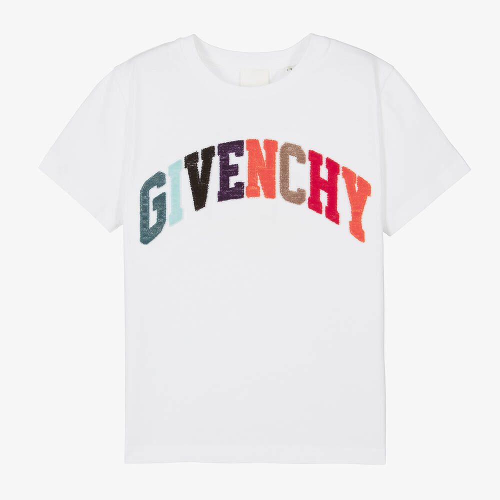 Givenchy - Teen Boys White Cotton T-Shirt | Childrensalon