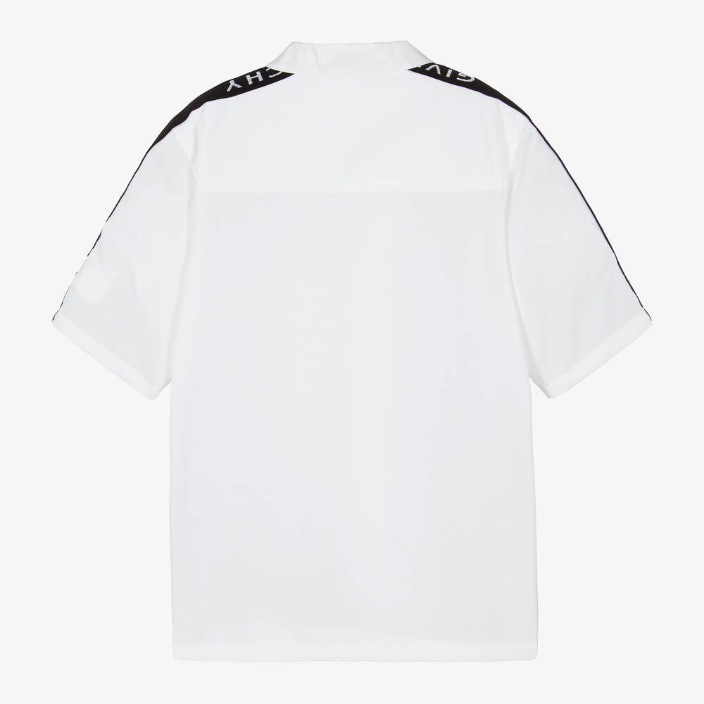 Givenchy-Teen Boys White Cotton Zip-Up Shirt | Childrensalon Outlet