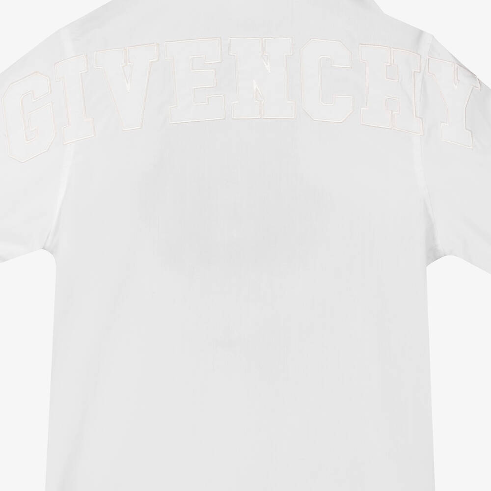 Givenchy-قميص بسحّاب تينز ولادي قطن لون أبيض | Childrensalon Outlet