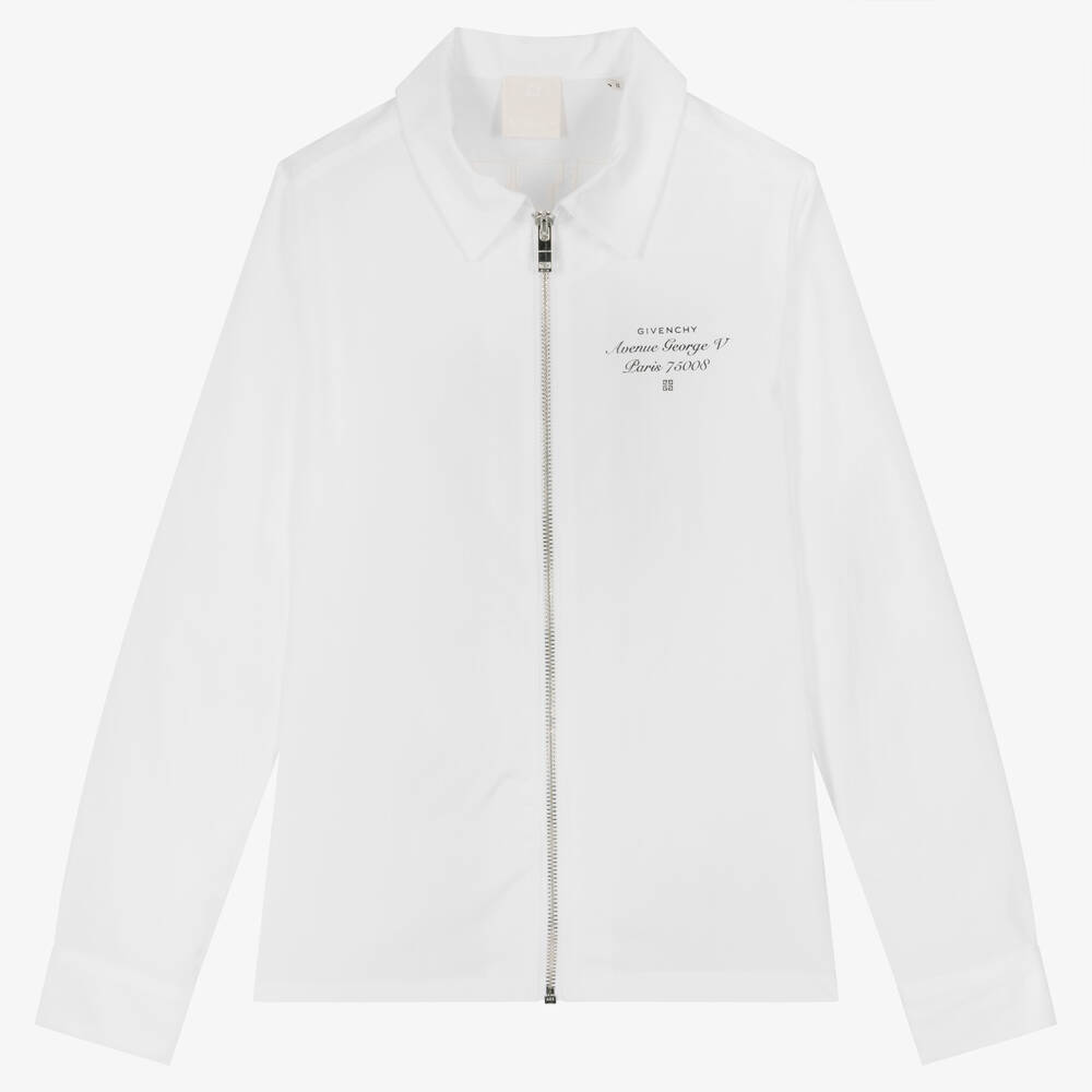 Givenchy - Chemise blanche zippée ado garçon | Childrensalon