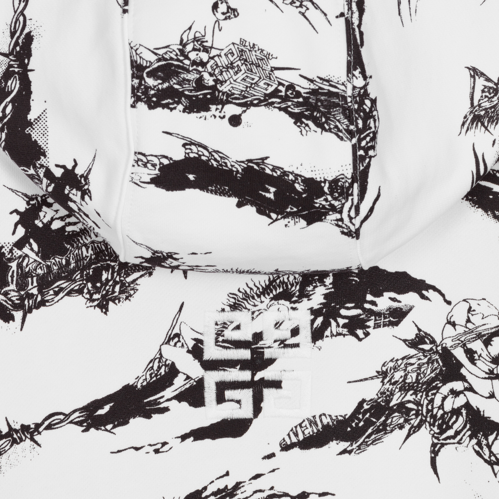 Givenchy-Белый топ на молнии для мальчиков-подростков | Childrensalon Outlet