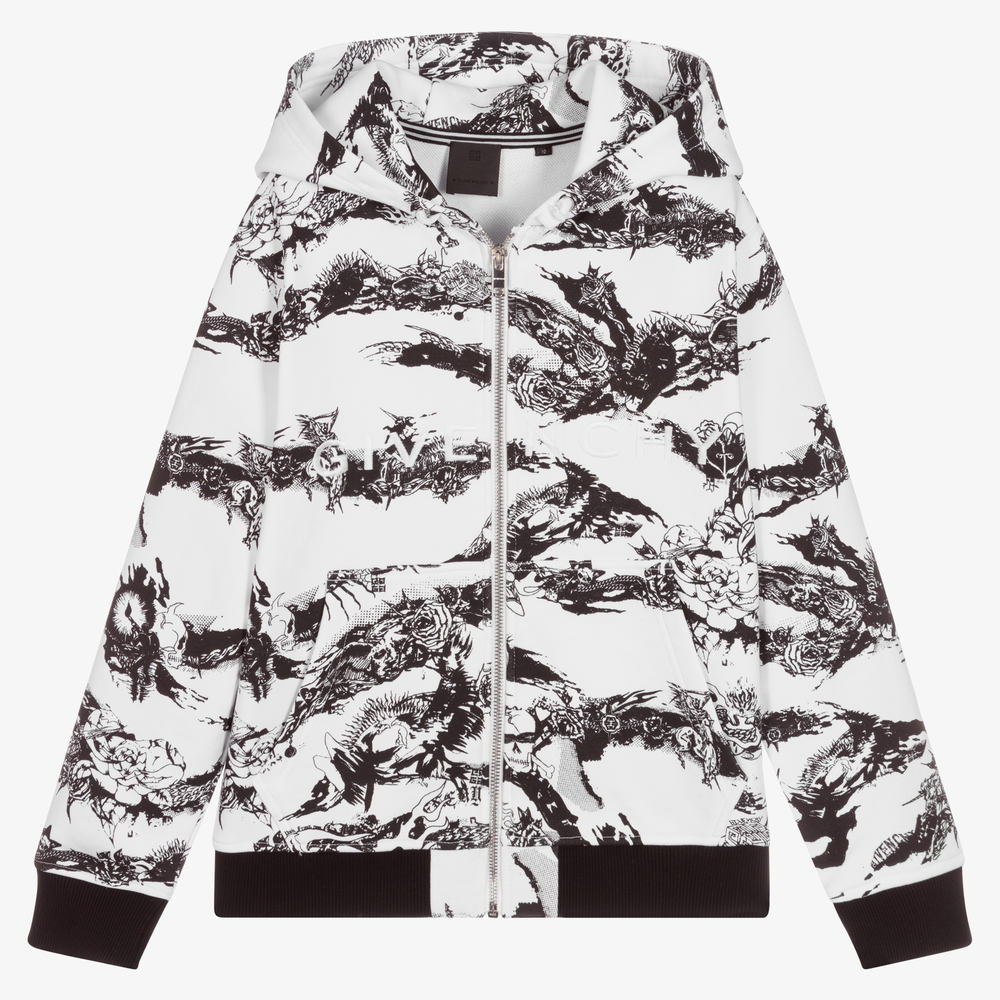 Givenchy - Teen Boys White Zip-Up Top | Childrensalon