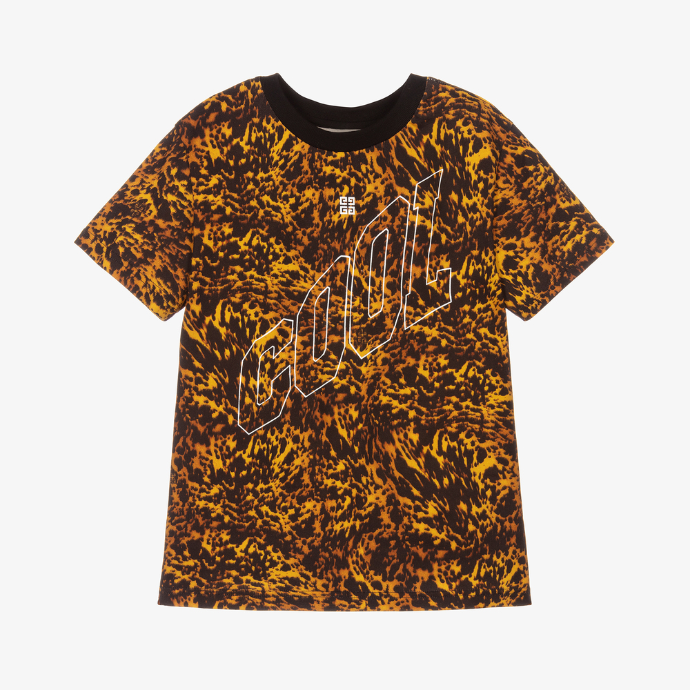Givenchy - Teen Boys Yellow Logo T-Shirt | Childrensalon