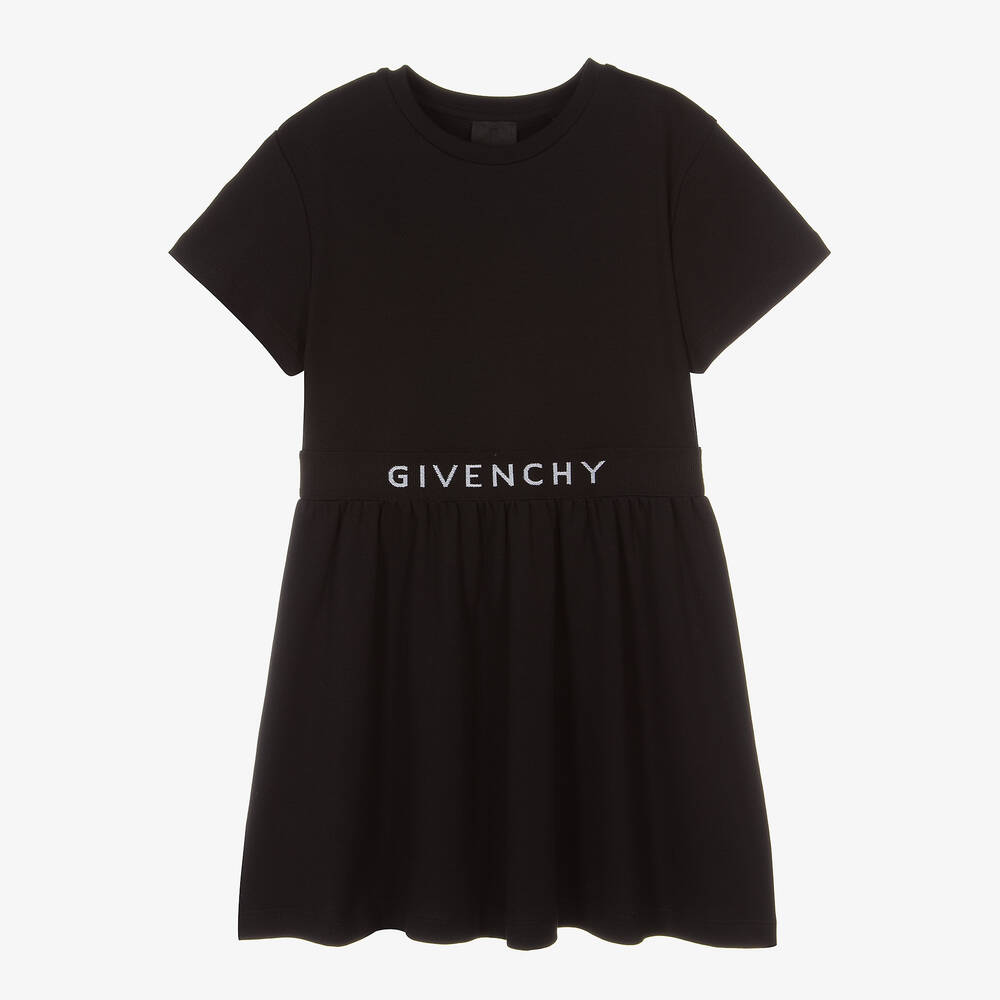 Givenchy - Robe t-shirt noire en coton ado fille | Childrensalon