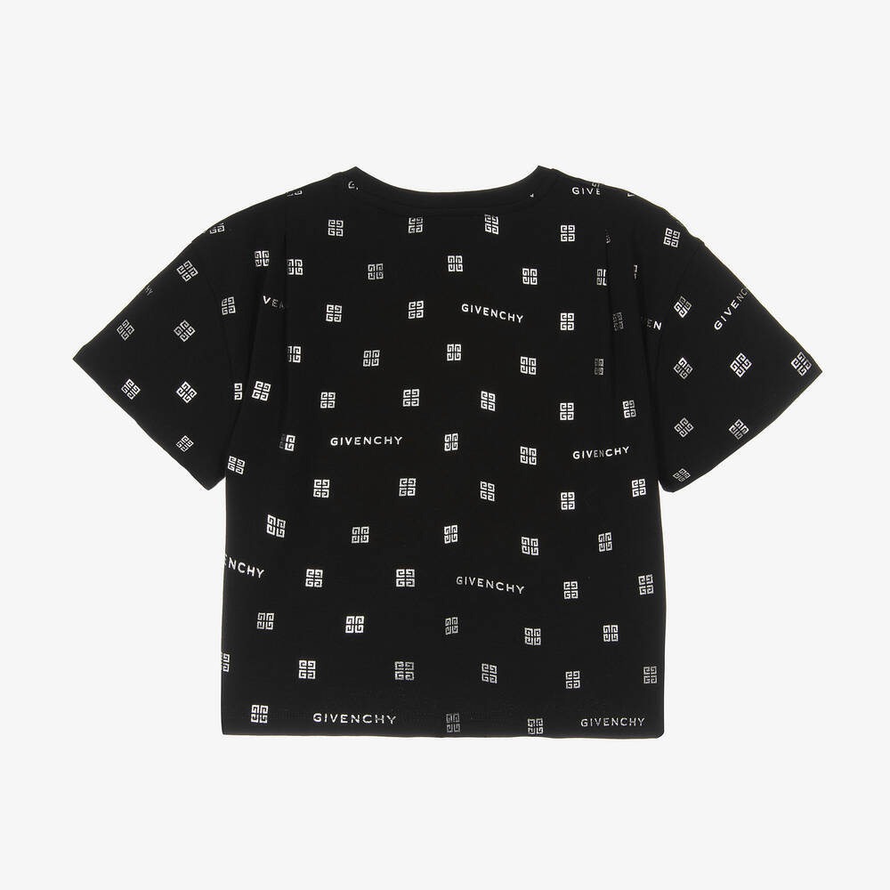 Givenchy - Teen Girls Black Cropped 4G T-Shirt