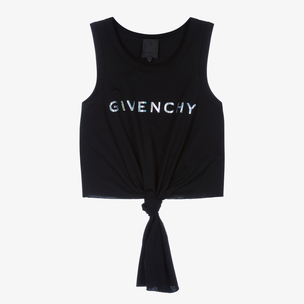 Givenchy-Teen Girls Black Cropped Top | Childrensalon Outlet