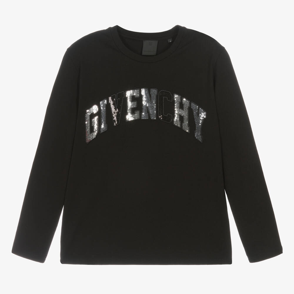 Givenchy - Pailletten-Baumwolloberteil Schwarz | Childrensalon