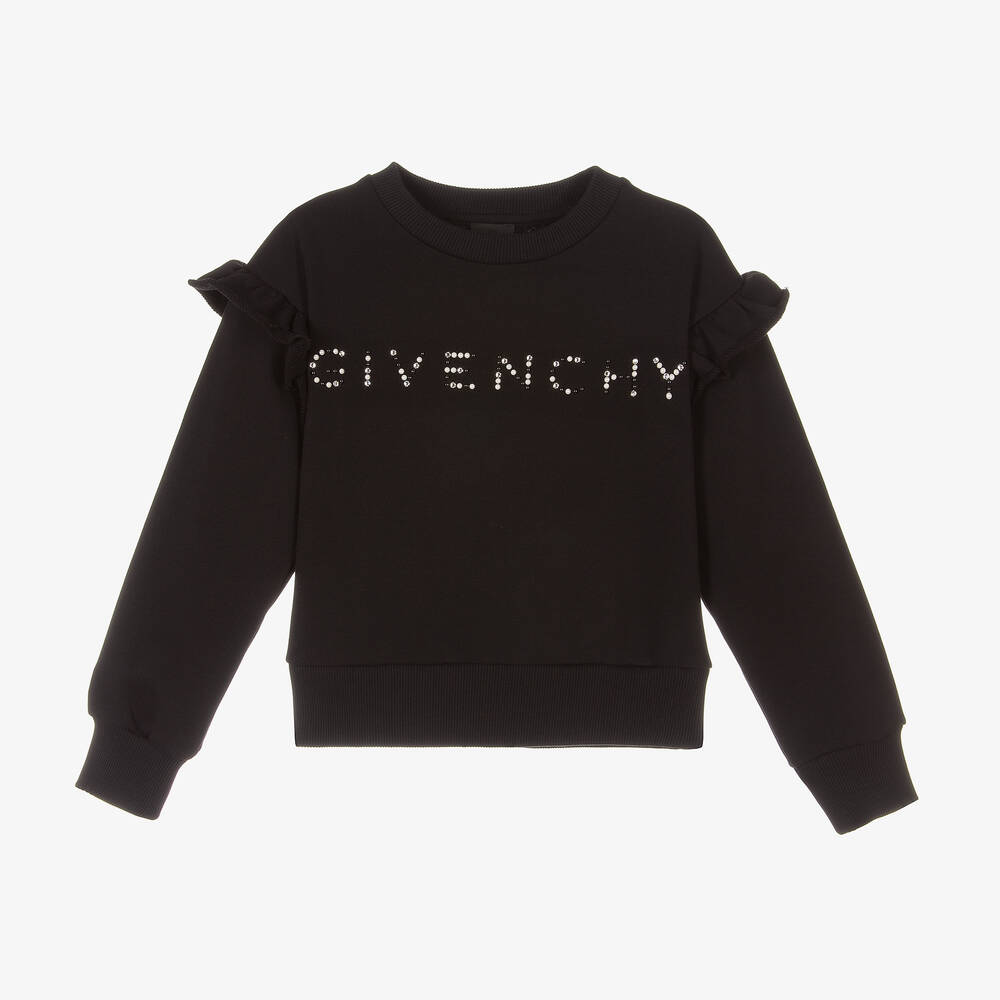 Givenchy - Sweat noir Swarovski ado fille | Childrensalon