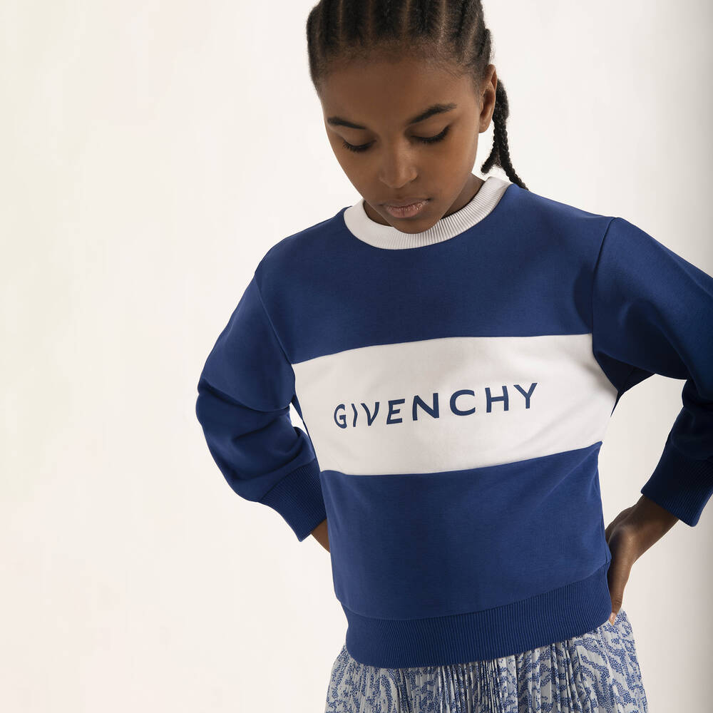 Givenchy-Teen Girls Blue Zebra Plissé Skirt | Childrensalon Outlet