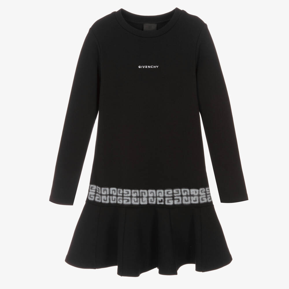 Givenchy - فستان تينز قطن ميلانو جيرسي لون أسود | Childrensalon