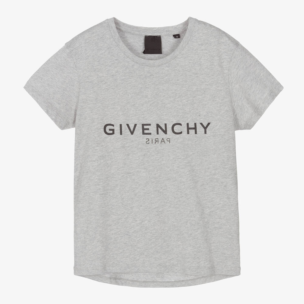 Givenchy - Teen Girls Grey Logo T-Shirt | Childrensalon
