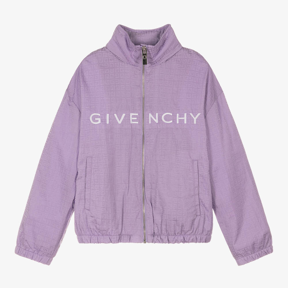 Givenchy - جاكيت 4G تينز بناتي جاكارد لون بنفسجي | Childrensalon