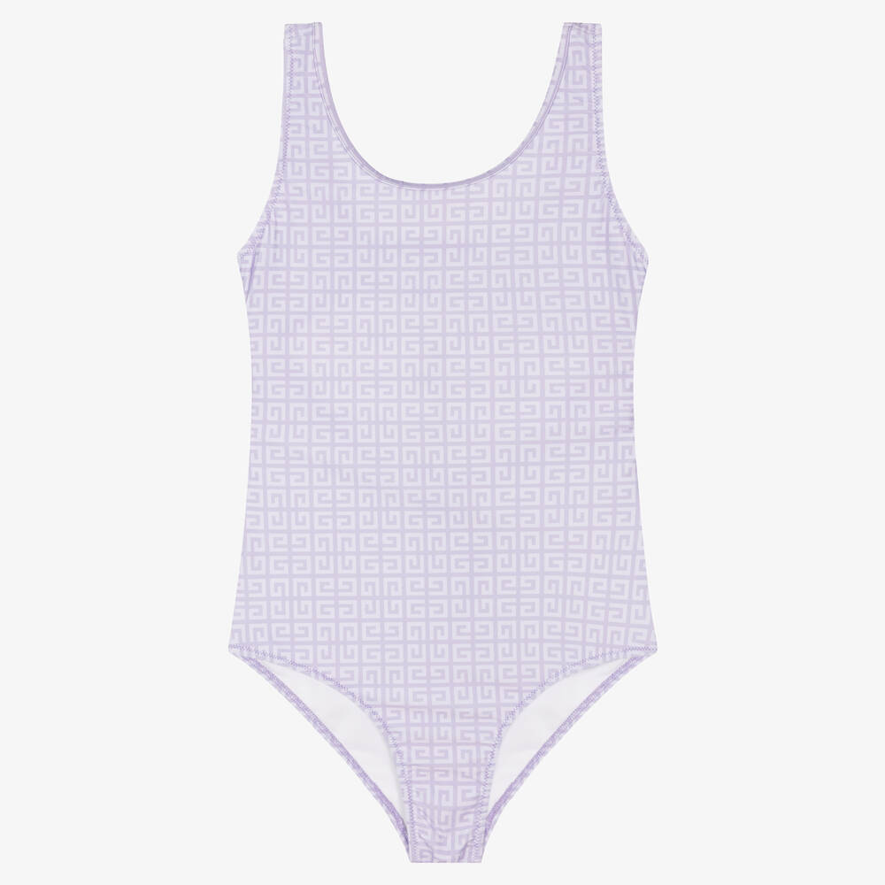 Givenchy - Maillot de bain lilas 4G ado fille | Childrensalon