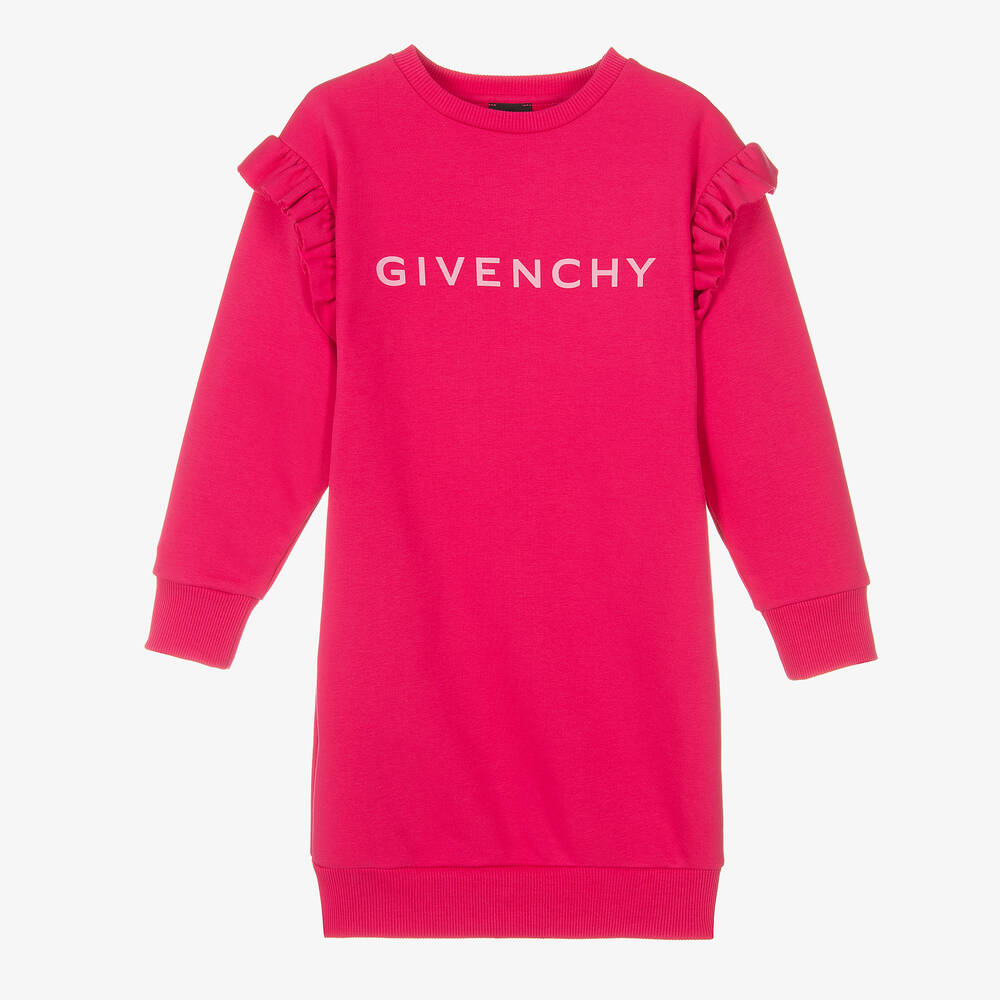 Givenchy - فستان 4G سويتشيرت قطن جيرسي لون زهري فيوشيا | Childrensalon